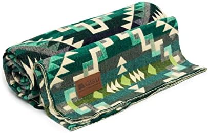 QISU Wool Blanket Throw | Large, Beautiful, Warm, Handmade in Ecuador by Local Artisans |94″ x 78″| Ultra-Soft, Hypoallergenic & Breathable | Non-Itchy or Scratchy Fabric (Shamrock Star) by QISU