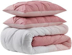 5 Piece Comforter Set Bed in a Bag Ombre Pintuck Design All Season Soft Down Alternative Bedding Comforter Set & Luxurious Matching Bed Sheets & Pillow Sham, Ombre Pintuck Blush, Twin - Image 4