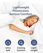 Standard Pillow Cases - 6 Pack Soft Pillowcase Covers - 20" x 26" (White) - Image 3