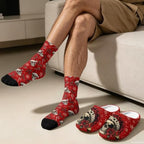 Christmas Fuzzy Slipper with Socks for Women Men Warm House Slipper and Socks Cozy Fuzzy Slippers for Indoor - Image 4