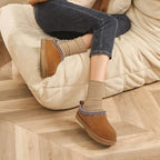 Litfun Women's Genuine Suede Fur Lined Slippers Fuzzy Winter House Shoes - Image 2