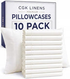 Queen Pillow Cases - 10 Pack Pillowcase Covers - 20" x 30" (Antique White) by CGKUnlimited