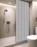 Window Privacy Film Frosted, Grey Striped Static Cling Door Window Covering, Modern Farmhouse Vertical Stripes UV Blocking Windows Film for Office, Hotel, Bedroom, 29.5 x 78.7 Inches - Image 3
