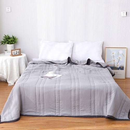 Lightweight Summer Quilt - Breathable Solid Color Comforter for Twin/Full Beds, Soft Portable Bed Cover, Cozy Quilted Home Decor for Warm Nights by Unknown