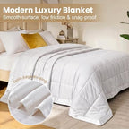 downluxe Down Alternative Blanket for Bed, Satin Trim, King, Ivory - Image 3