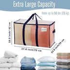VENO 20 Pack Heavy Duty Moving Bags, Extra Large Storage Bags with Reinforced Handles & Strong Zippers, Foldable & Reusable Moving Box Alternative for Clothes & Dorm Storage - Image 4