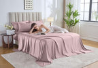 Pure Bamboo Twin XL Sheets, Genuine 100% Organic Viscose Derived from Bamboo Bed Sheet Set, Luxuriously Soft & Cooling, Double Stitching, 2 Year Quality Promise (Twin XL, Dusty Pink) - Image 2