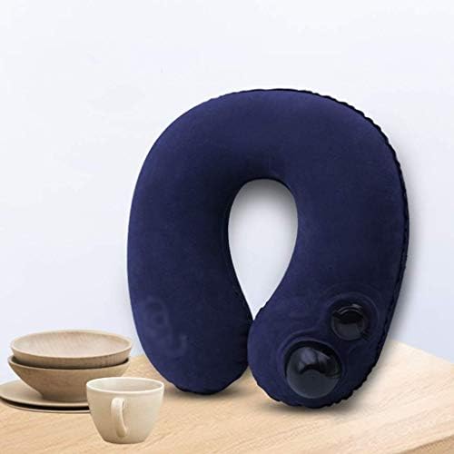 Travel Pillow Push-Button Inflatable U Shaped Neck Pillow for Neck Support Airplanes with Travel Packsack and Luggage Clip(D) - Image 3