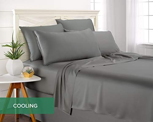 Pure Bamboo Twin XL Sheets, Genuine 100% Organic Viscose Derived from Bamboo Bed Sheet Set, Luxuriously Soft & Cooling, Double Stitching, 2 Year Quality Promise (Twin XL, Stone Grey) - Image 5