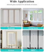 Window Privacy Film Frosted, Black Vertical Striped Non-Adhesive Static Cling Window Tint, Minimalist Modern Lines Geometric Insulated Windows Frosted Films for Living Room, 35.4 x 78.7 Inches - Image 7