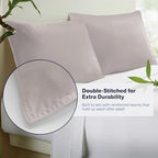 Kickoff Viscose Bamboo Pillowcase, Queen, Set of 2, 100% Organic Hidden Zippered Viscose Bamboo Pillow Case Queen Size, Cooling Pillow Cover for Hot Sleepers (20"x30", Grey Mist) - Image 3