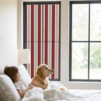 Window Privacy Film Frosted, Red Brown Striped Static Cling Door Window Covering, Modern Farmhouse Vertical Stripes UV Blocking Windows Film for Office, Hotel, Bedroom, 29.5 x 78.7 Inches - Image 2