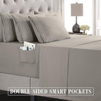 Elegant Comfort Luxury Soft 6-Piece 1500 Premium Hotel Quality Bed Sheet Set with Extra Deep Pockets 18-24 Inch, Wrinkle Free, Storage Pockets, Extra Deep Pocket 6PC Sheets, Queen, Charcoal Gray - Image 5