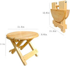 Folding Wood Stool Fully Assembled Side Table Foot Rest Plant Stand - Image 3