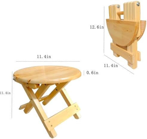 Folding Wood Stool Fully Assembled Side Table Foot Rest Plant Stand - Image 3