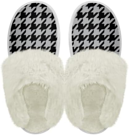Cotton Slippers With Fluffy Edges House Slippers Non‑Slip Sole by Unknown