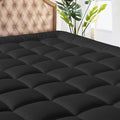 MATBEBY Full Size Mattress Pad - Cooling Breathable Mattress Topper, Quilted Fitted Mattress Protector, Pillow Top Mattress Cover with 8-21" Deep Pocket, Soft, Machine Washable, Black, 54x75 Inches by MATBEBY