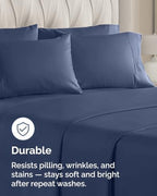 King Pillow Cases - 10 Pack Soft Pillowcase Covers - 20" x 40" (Navy Blue) - Image 4