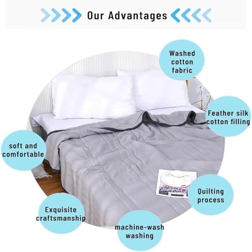 Summer Cooling Comforter, Lightweight Breathable Quilt, Double-Sided Cool Touch Fabric, Year-Round Use(Military Green,39x59in) - Image 5