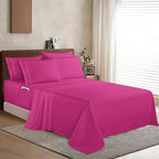 Elegant Comfort 1500 Premium Quality 4-Piece Bed Sheet Set - 18-24 Inch Extra Deep Pocket, Smart Storage Pockets, Wrinkle Free Ultra Soft 4PC Extra Deep Pocket Sheets, Twin/Twin XL, Pink - Image 3