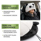 Animal Hooded Travel Neck Pillow U-Shaped Nap Cushion Lightweight with Cute Animal Design Washable Cover. (Husky) - Image 3