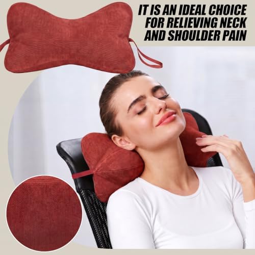 AceOrbit Dog Bone Shaped Travel Neck Pillow with Removable Cover,Red - Image 4