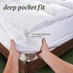Beckham Hotel Collection Twin XL Size Hybrid Mattress Protector & Pad - Extra Padded, Thick, Plush, & Fitted Mattress Topper for Bed - Quilted Pillow Top Mattress Cover - Image 3