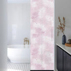 Window Privacy Film Frosted, Pink Botanical Reusable Static Cling Window Tints, Summer Palm Leaves Foliage Tropical Heat Control Windows Films for Offices, Balcony, 29.5 x 118 Inches - Image 3