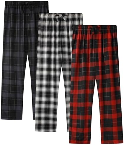 BAMBOO COOL Men's Pajama Bottoms Plaid Pajamas Pants Soft Lounge Woven Pj by BAMBOOCOOL
