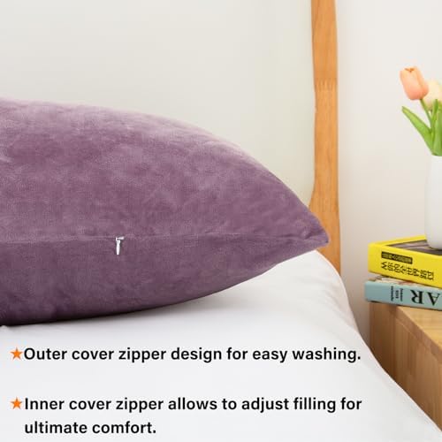 1 MIDDLE ONE Body Pillow, Memory Foam Body Pillows for Adults Sleeping, Long Pillow for Bed, Big Large Firm Full Body Pillow for Side Sleeper, 20x54 Inch, Dark Purple - Image 4
