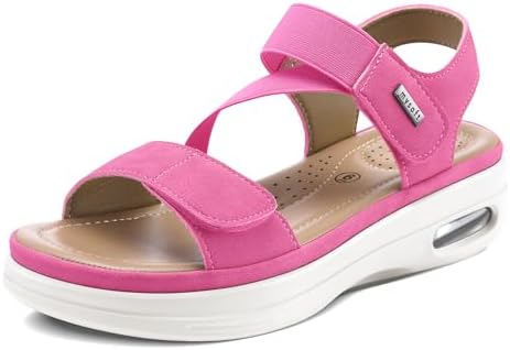 mysoft Women's Comfortable Walking Sandals Platform Wedge Ankle Strap by mysoft