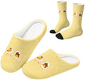 Jeiento Women's Fuzzy Slippers and Sock Set Warm Cozy Memory Foam House Shoes Soft Slip-on Slides Spa Slippers for Hotel by Jeiento
