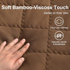 BEDSUM Cooling Toddler Comforter, Rayon Made from Bamboo, Brown - Image 3