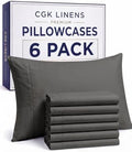 Queen Pillow Cases - 6 Pack Soft Pillowcase Covers - 20" x 30" (Charcoal) by CGKUnlimited