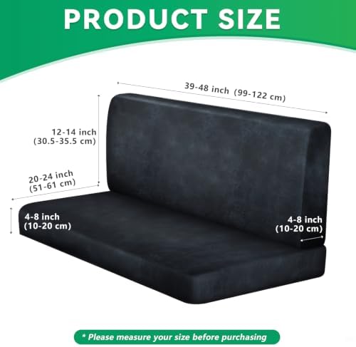 molasofa Leather Like RV Dinette Cushion Covers, RV Booth Seat Cover Stretchable Camper Cushion Couch Covers Washable Slipcovers for Camper Car Bench (2 Bench Cover & 2 Backrest Cover, Deepblue-02) - Image 5