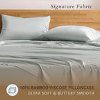 TOSMO Luxury Pillow Case Set of 2 - Cooling Viscose Derived from Bamboo, Oeko-TEX, Breathabl Silky Soft Pillow Cases with Envelope Closure (King / 20x36, Silver) - Image 2