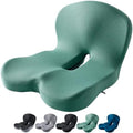 Orthopedic Cushion Seat Cushion,L-Shaped Lumbar Support,Breathable,Design for Office Chair,Car,Wheelchair Ergonomic Non Slip MemoryFoam Seat Skin with Back Support (Green) by Unknown