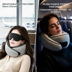 Memory Foam Travel Pillow for Airplanes, 360° Ergonomic Neck Support Pillow - Image 4