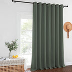 NICETOWN Room Darkening Curtain for Sliding Glass Door, Grommet Energy Saving Sound Reducing Room Divider Drape Thermal Insulated for Living Room/Garage, Dark Mallard, W100 x L120, 1 Piece - Image 2