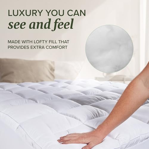 Beckham Hotel Collection Twin XL Size Hybrid Mattress Protector & Pad - Extra Padded, Thick, Plush, & Fitted Mattress Topper for Bed - Quilted Pillow Top Mattress Cover - Image 5