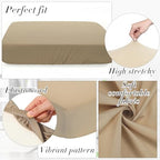 Newwiee 8 Pcs Patio Outdoor Cushion Covers,Solid,Khaki Yellow - Image 3