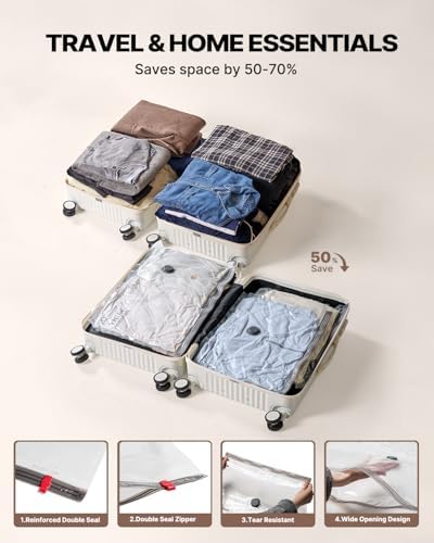 VINTAR 16Pack Space Saver Vacuum Storage Bags for Travel with Cordless Pump - Image 3