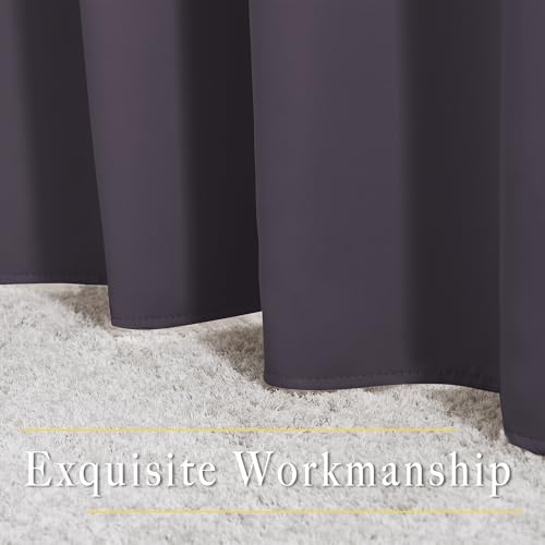 NICETOWN Blackout Bedroom Curtains 66 inches Long, Grommet Room Darkening Thermal Insulated Window Treatments for Home Office/Kids Room, Greyish Purple, 2 Panels, W66 x L66 - Image 6
