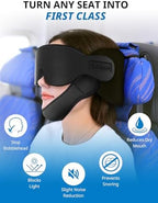 SARISUN Travel Pillows Combo with Chin Strap, and Airplane Foot Hammock for Long Flight, Travel Essentials, 360° Support Headrest, Stop Bobblehead, Foot Rest - Image 3