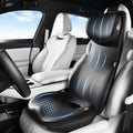 Coverado Car Seat Cushion and One Piece Lumbar Support Headrest Pillow, Adjustable Velcro Design Car Neck Pillow, Ergonomic Memory Foam Car Back Support Driving Seat Cushion for Back Pain Relief,Black by COVERADOAUTO