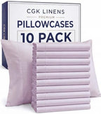 Queen Pillow Cases - 10 Pack Pillowcase Covers - 20" x 30" (Light Lavender) by CGKUnlimited