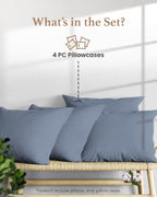 1000 TC Standard Pillowcases Set of 4 100% Egyptian Cotton Pillow Cases - Image 3
