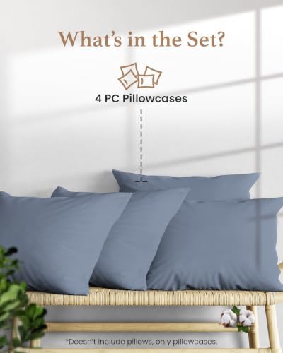 1000 TC Standard Pillowcases Set of 4 100% Egyptian Cotton Pillow Cases - Image 3