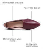 SAILING LU Women's Pointy Toe Ballets Flats PU Leather - Image 3