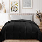 SUPERIOR All Season Reversible Down Alternative Comforter, Cal King, Black - Image 2